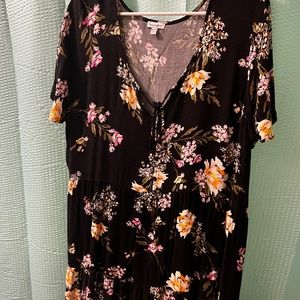 Floral black dress
